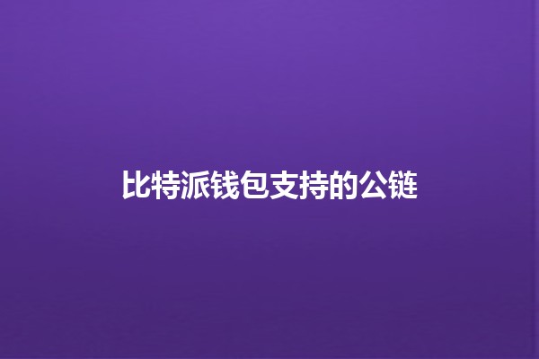 比特派钱包支持的公链 🌐💰