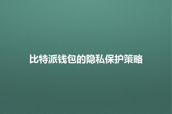 比特派钱包的隐私保护策略🔒💰
