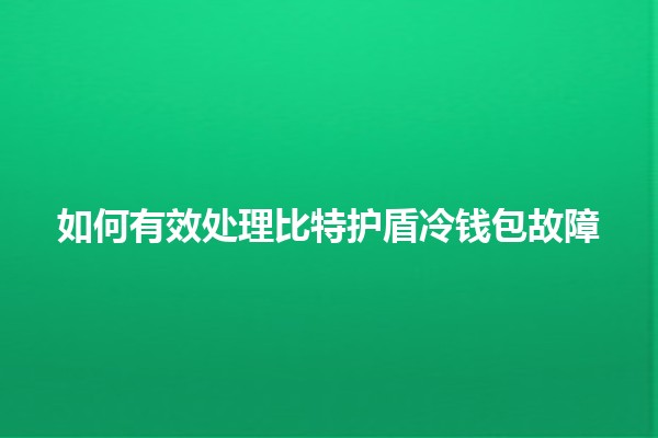 如何有效处理比特护盾冷钱包故障 💻🔒