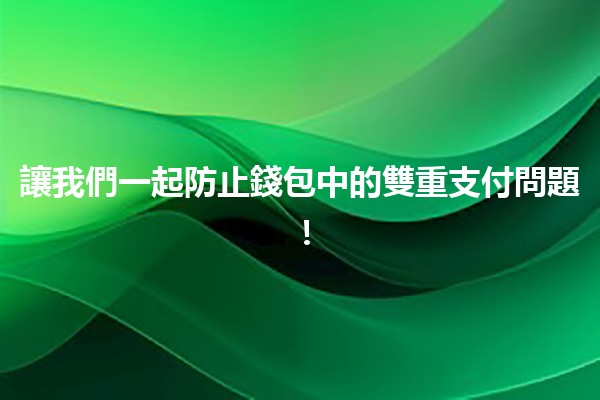 讓我們一起防止💳錢包中的雙重支付問題！