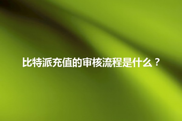 比特派充值的审核流程是什么？💰🔍