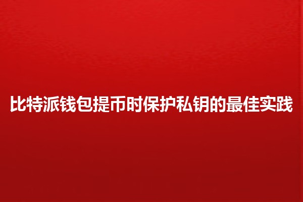 比特派钱包提币时保护私钥的最佳实践🔒💰