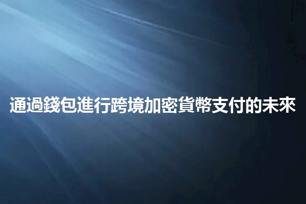 通過錢包進行跨境加密貨幣支付的未來 🌍💰