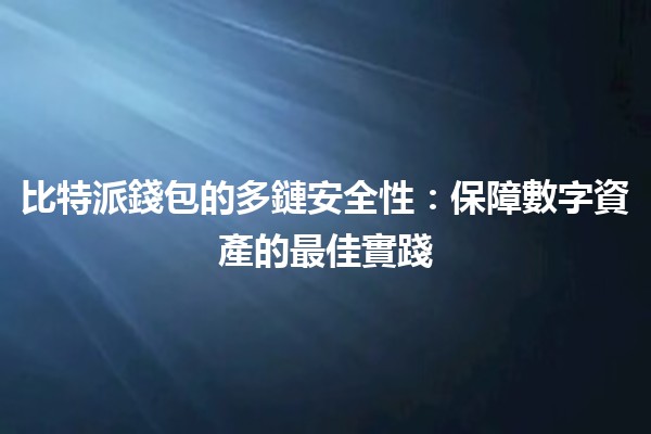 比特派錢包的多鏈安全性🔐：保障數字資產的最佳實踐